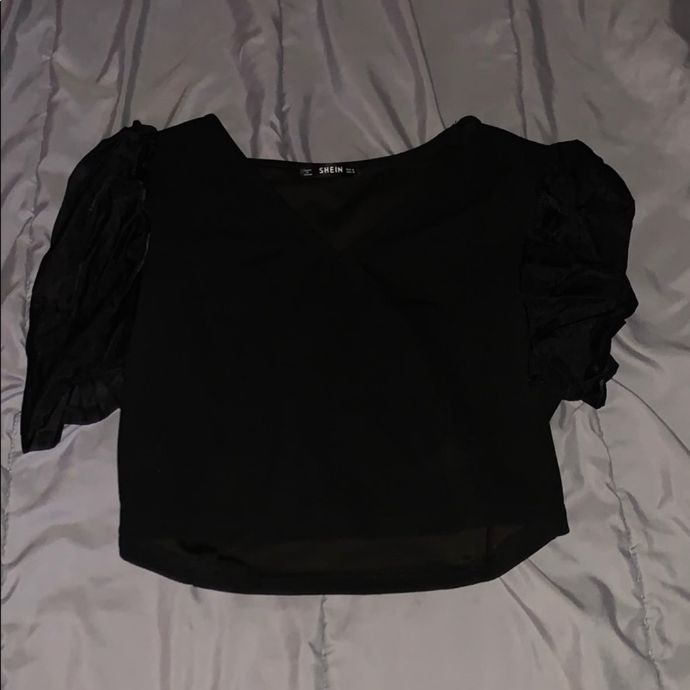 SHEIN black mesh crop top